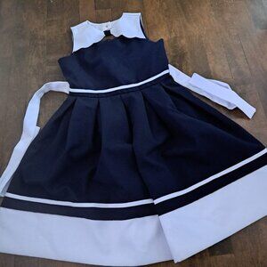 Iris and Ivy navy white classic girls sleeveless dress size 10